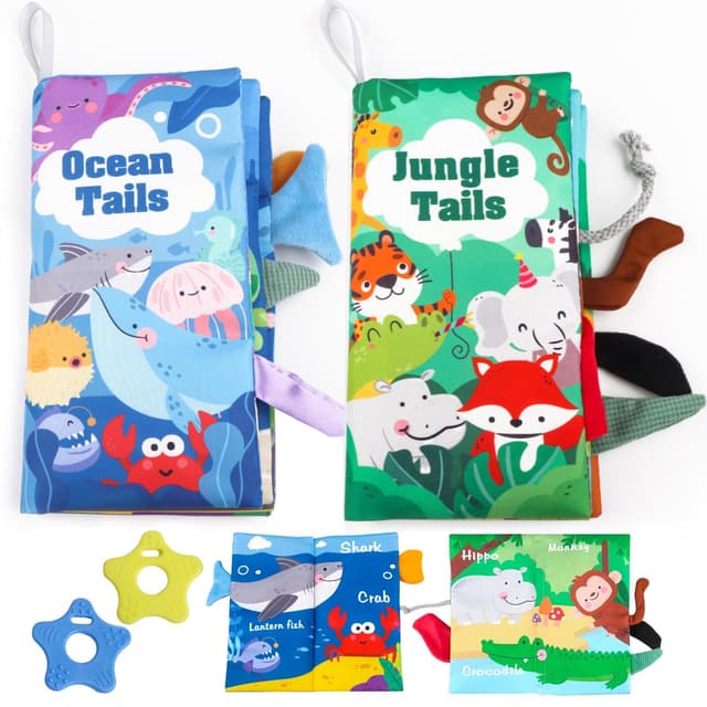 📚🦁🦒 TXErfolg Baby Stoffbuch & Beißring Angebot 🍼🎁
