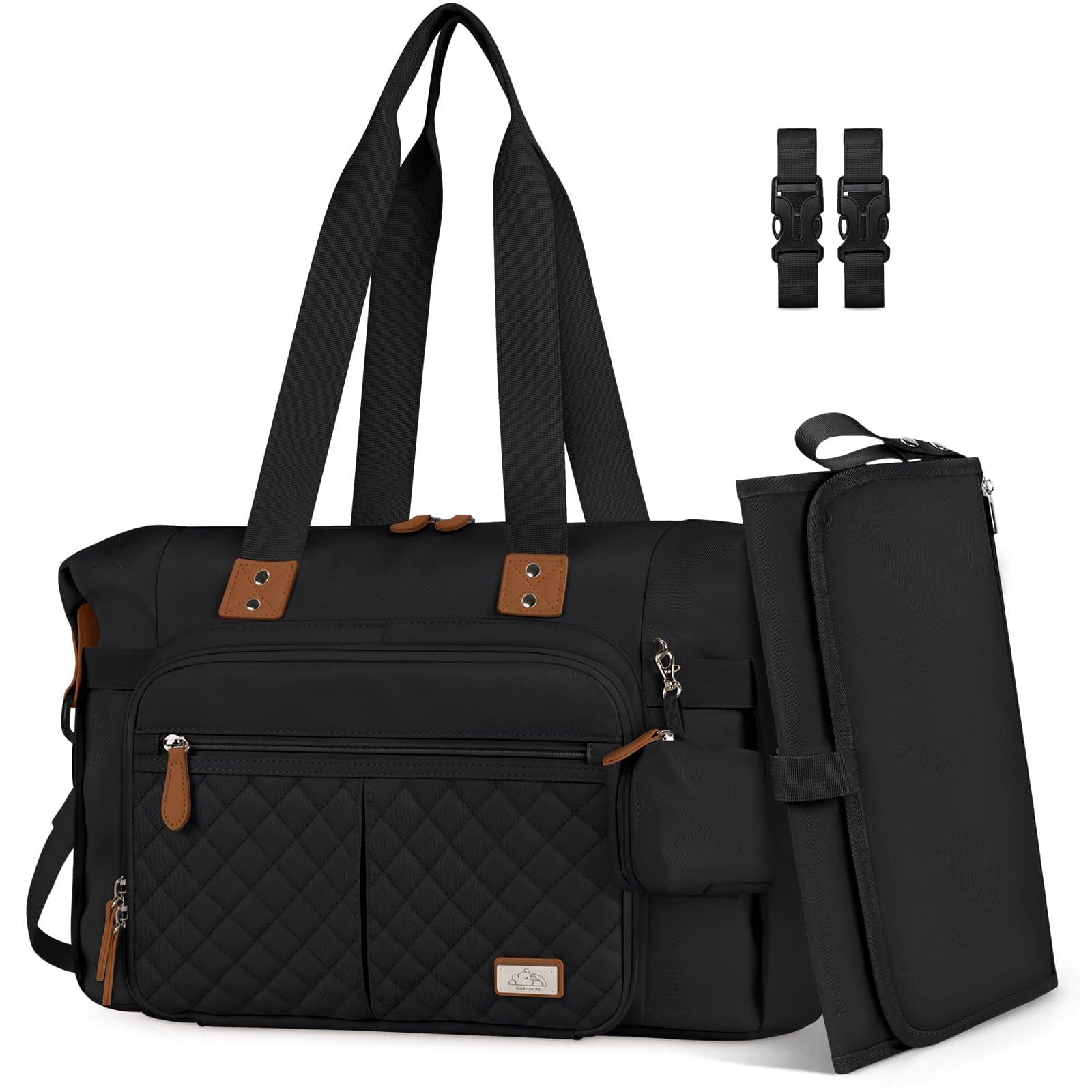 RAINSMORE Große Wickeltasche 🍼 Multifunktionale Babytasche für Mama und Papa