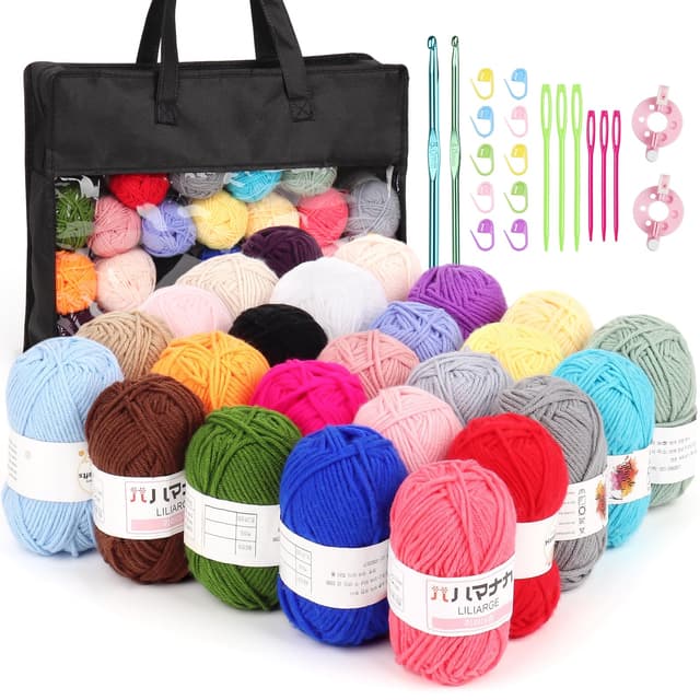 Aeeque 25 x 25g Häkelgarn Set 🌈🧶
