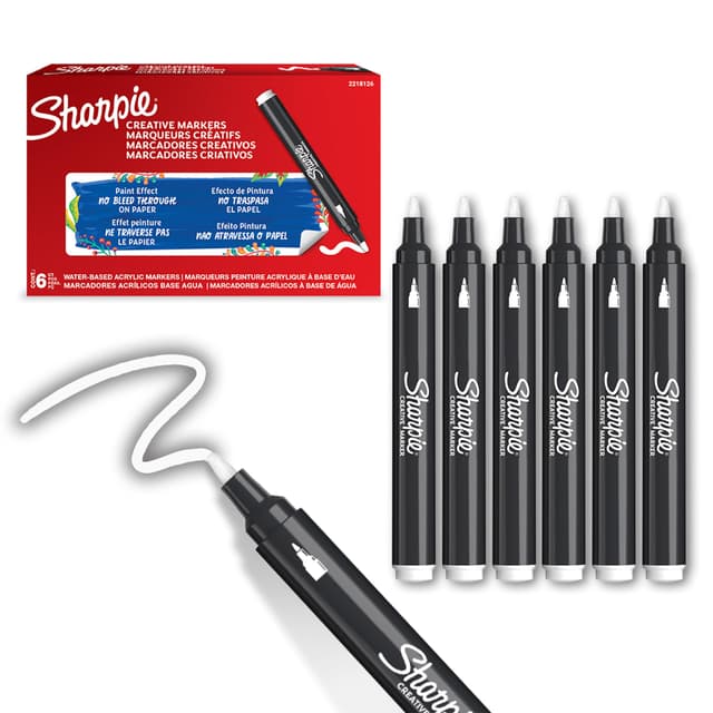 🎨 Sharpie Kreative Marker Acryl-Farbstifte | Wasserbasierte Farbmarker mit Rundspitze 🖌️