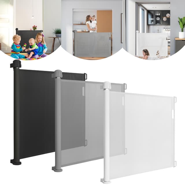 👶🐾 LARS360 Türschutzgitter Ausziehbar 0-150cm - Treppenschutzrollo für Babys und Haustiere 🚪