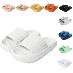 Sumvov Cozyslides Original Damen Schlappen 100% EVA Super Weich Rutschfest Badeschuhe Cozislides Original Hausschuhe Damen 40/41 EU Weiß 🌟👣