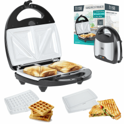 🥪🔥 Teesa TSA3221 Sandwichmaker 3 in 1, silber/schwarz 🥪🔥