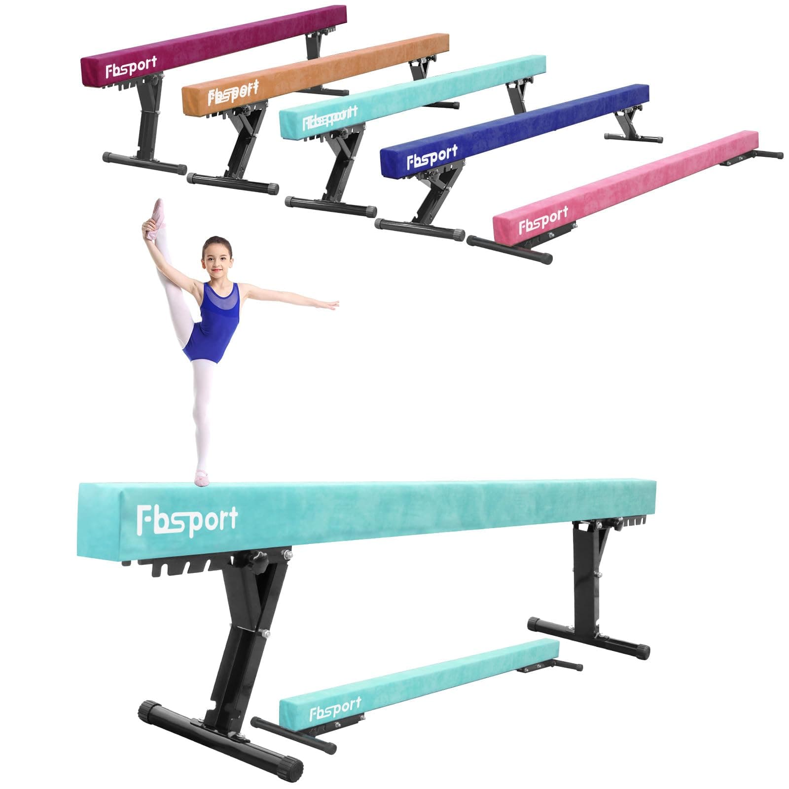 FBSPORT Kinder Schwebebalken für Zuhause - Gymnastik Balance Beam 244CM 🤸‍♂️