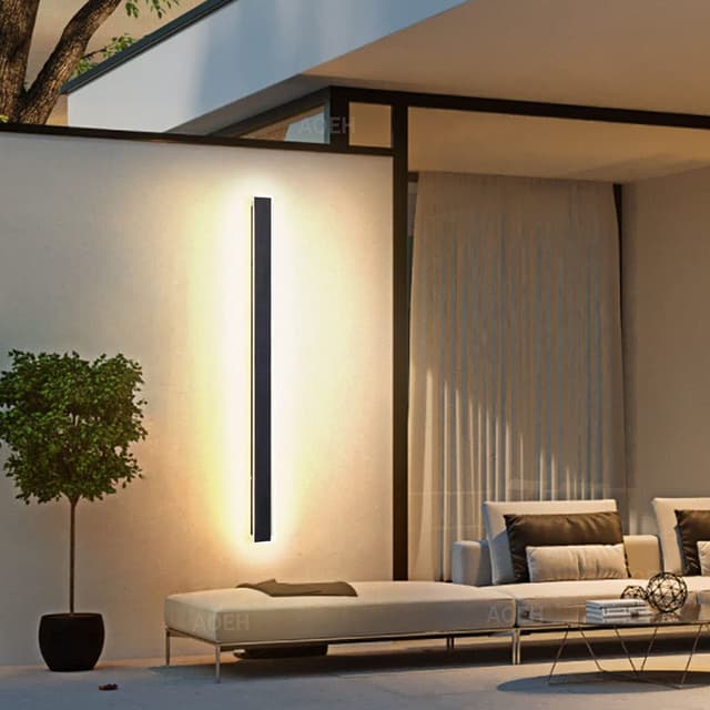 Lange Villa Wandleuchte Schwarz - Wasserdicht IP65 Aluminium Acryl Außen LED Wandleuchte 🌟