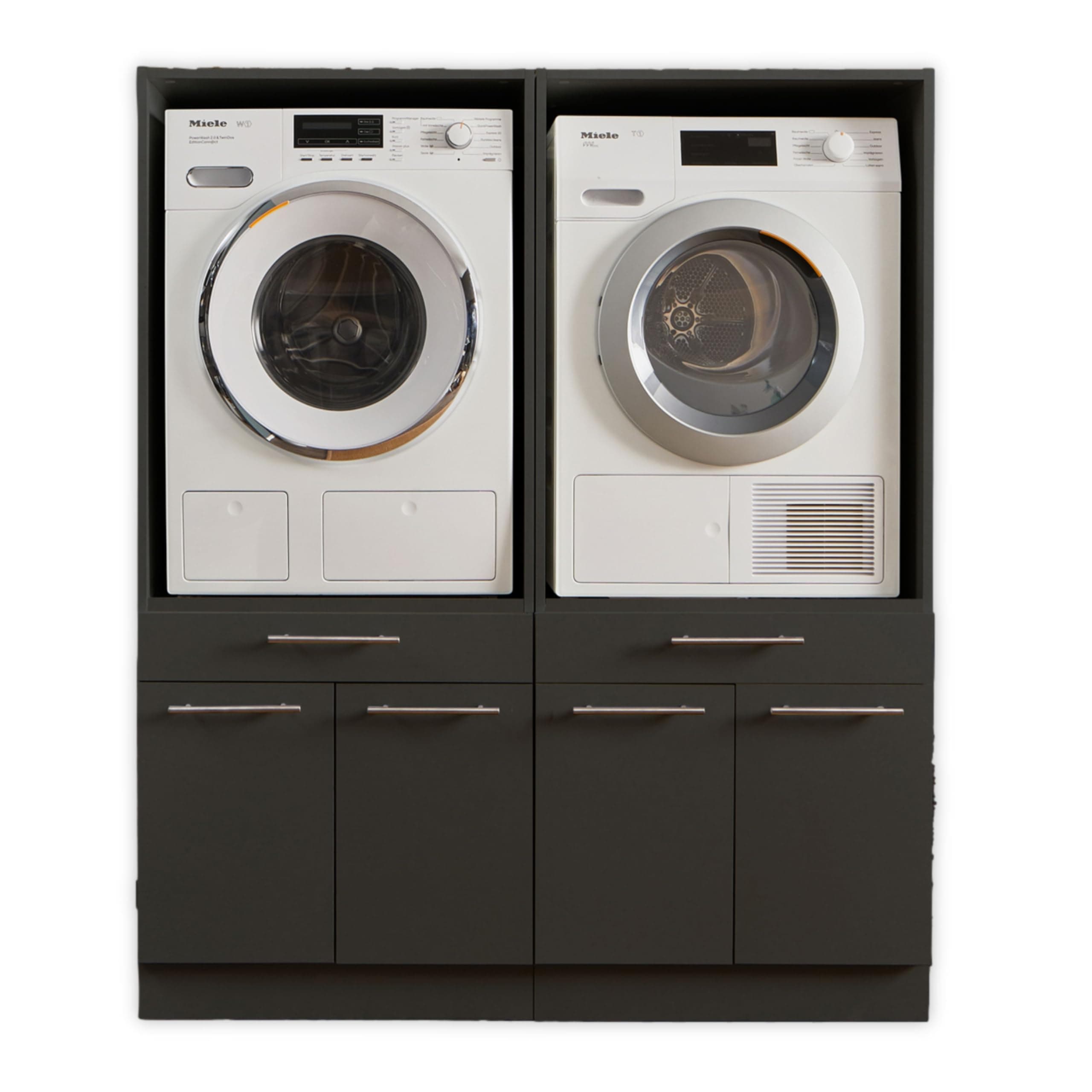 LAUNDREEZY 2x Waschmaschinenschrank Anthrazit - Waschmaschinen-Überbauschrank TÜV-zertifiziert 🌟
