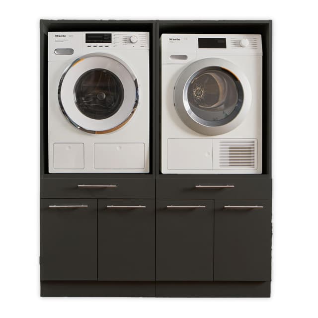 LAUNDREEZY 2x Waschmaschinenschrank Anthrazit - Waschmaschinen-Überbauschrank TÜV-zertifiziert 🌟