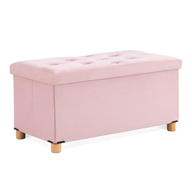 🌸 BRIAN & DANY Sitzbank mit Stauraum, Faltbarer Sitztruhe mit Beinen und Deckel 🌟