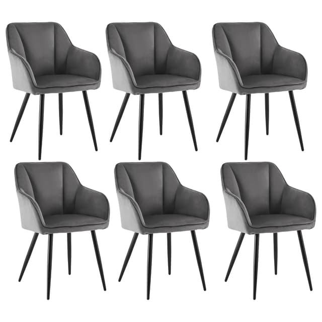 🌟 CLIPOP Esszimmerstuhl 6er Set Samt Küchenstuhl Polsterstuhl 🌟