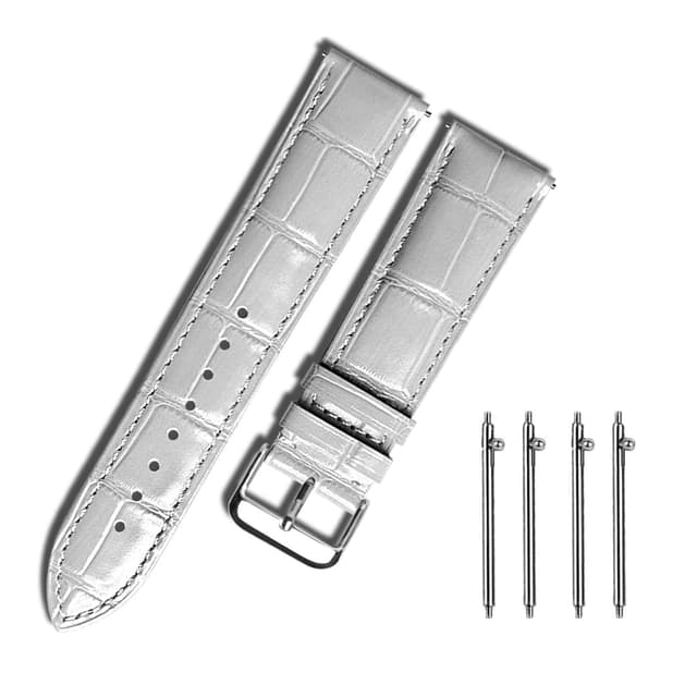MUENShop Echtes Leder Uhrenarmband Alligator Schnellverschluss 20mm