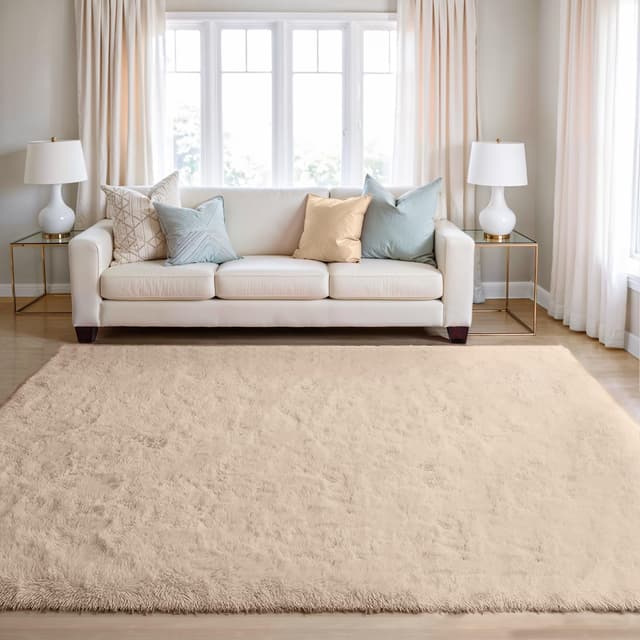 🌟 BEIMO Hochflor Teppich Flauschig Beige 160x230 cm 🏡