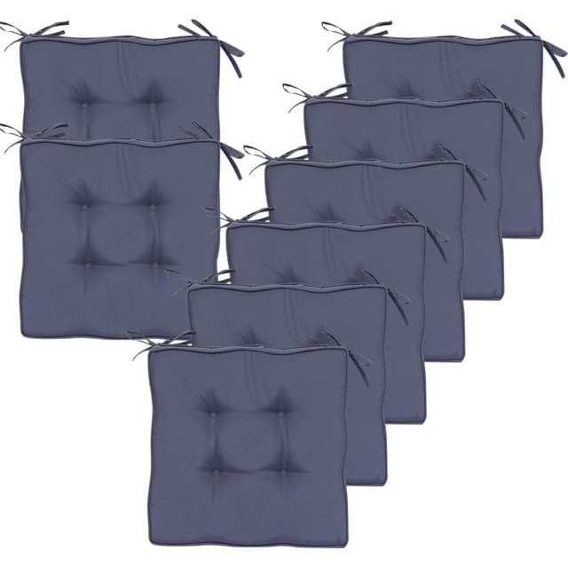 🌿 RACE LEAF Stuhlsitzkissen 8er-Pack, Dunkelgrau 🪑