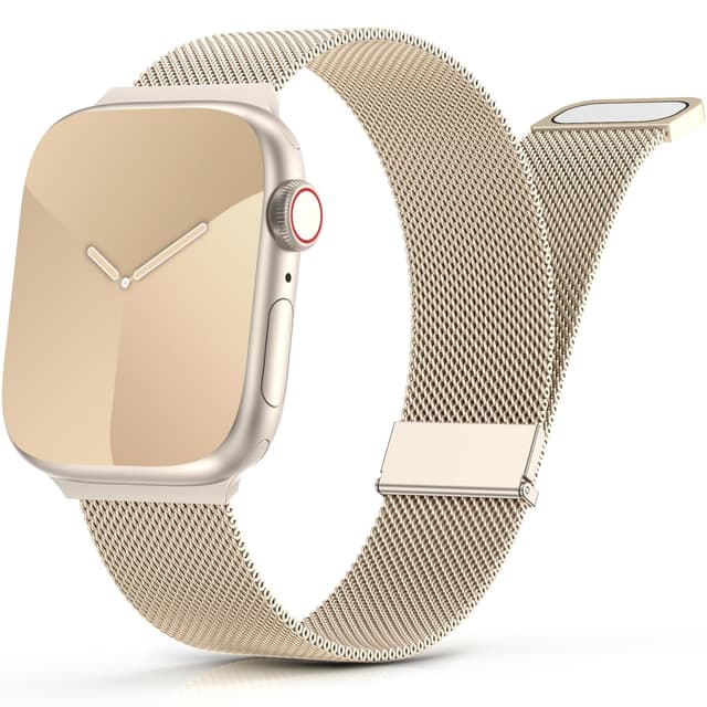 Yoohoo Armbänder für Apple Watch - Metall Ersatz Armband in Champagner Gold