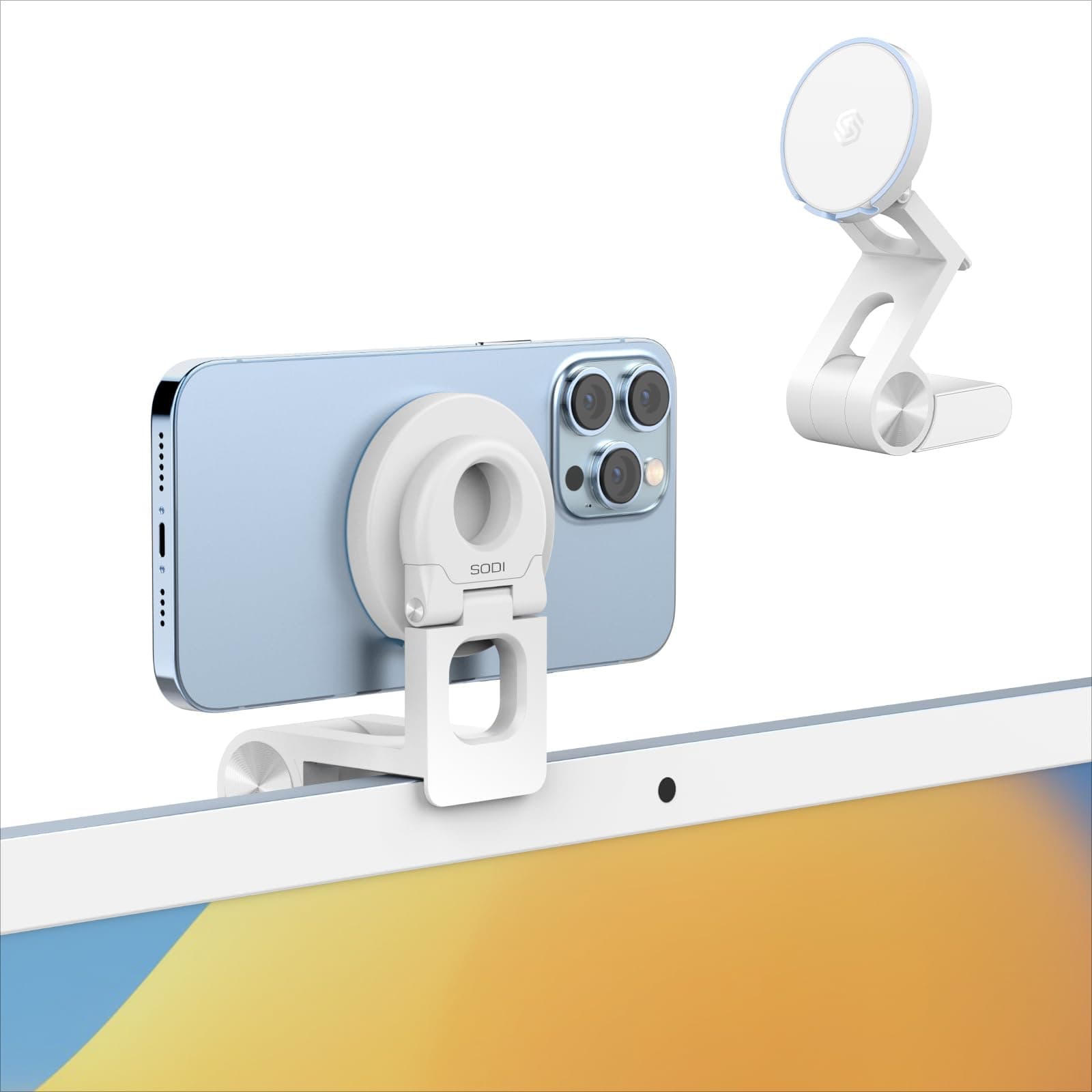SODI Continuity iPhone Kamera für MacBook, iPhone 15/14/13/12, iMac, Studio Displays, iPhone Webcam Halterung mit Tilt Einstellbar