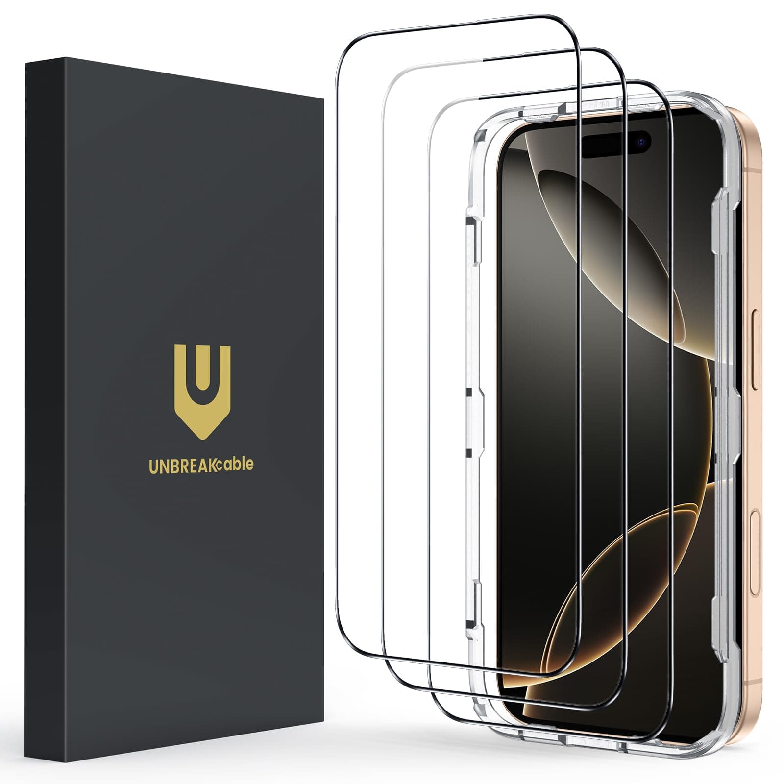UNBREAKcable Panzer Schutz Glas für iPhone 16 Pro 3 Stück 📱💥
