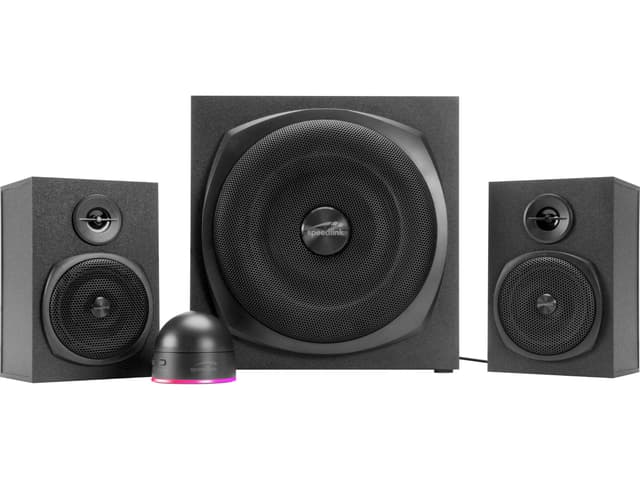 🔊🎮🎬 Speedlink Gravity LT PC Lautsprecher 2.1 Soundsystem Bluetooth - mit Subwoofer aus Holz