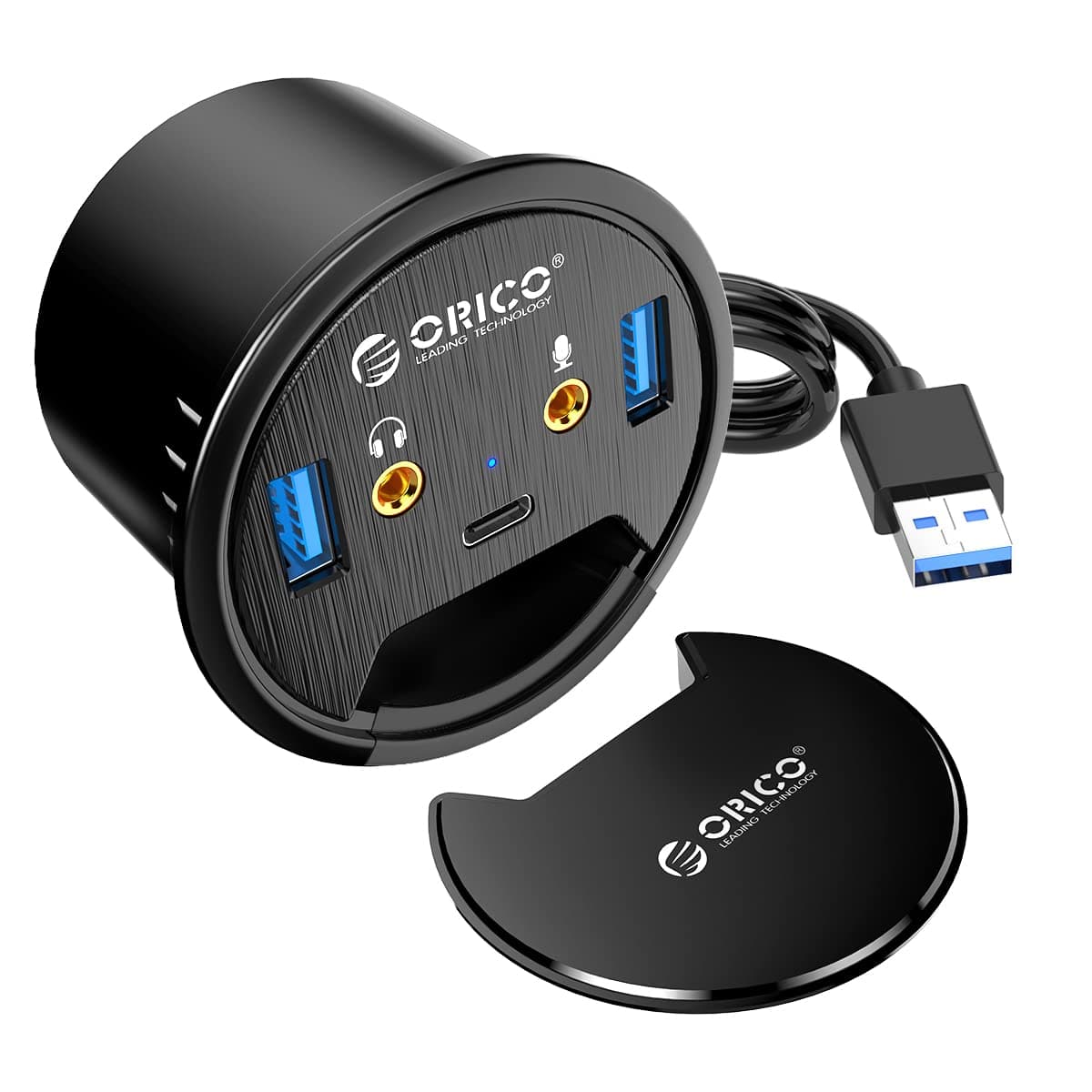 ORICO USB Tisch Hub 3.0 5-IN-1 USB Hub Tisch-Kabeldurchführung ⚡