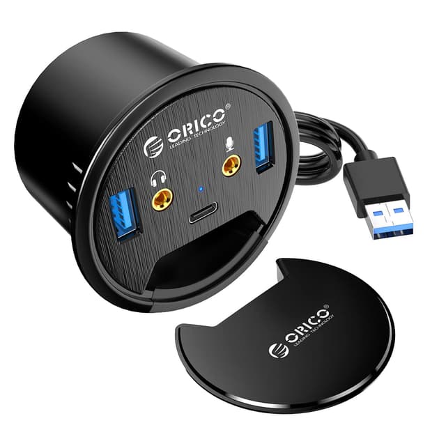 ORICO USB Tisch Hub 3.0 5-IN-1 USB Hub Tisch-Kabeldurchführung ⚡