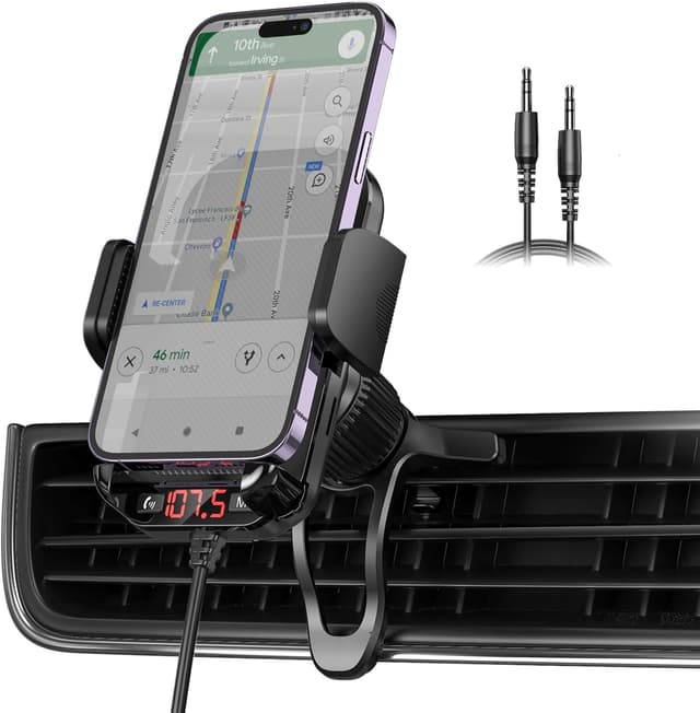 🚗🔊 Magift 54W Bluetooth 5.3 FM Transmitter Autoadapter mit Lüftungshalterung