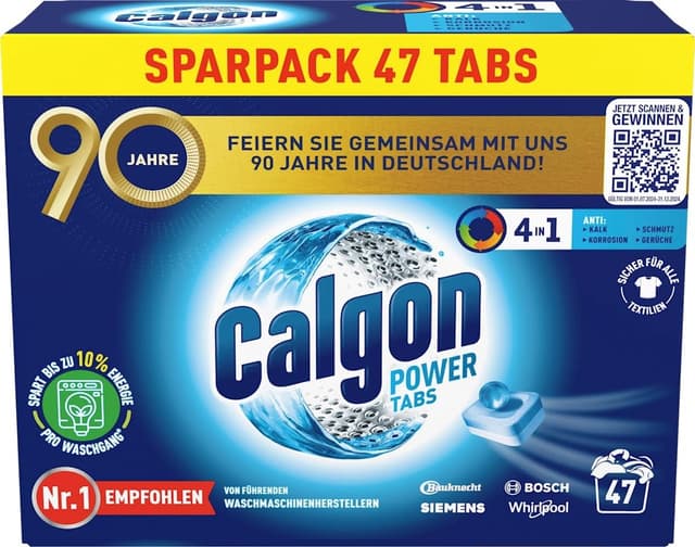 🌟 Deal des Tages 🌟 Calgon 4-in-1 Power Tabs - Wasserenthärter gegen Kalkablagerungen