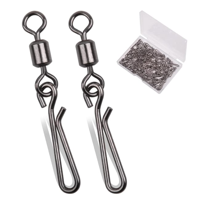 🎣 SHADDOCK Angelwirbel Karabiner Rollbarrel Wirbel mit schnellen Clips 10#-50stk