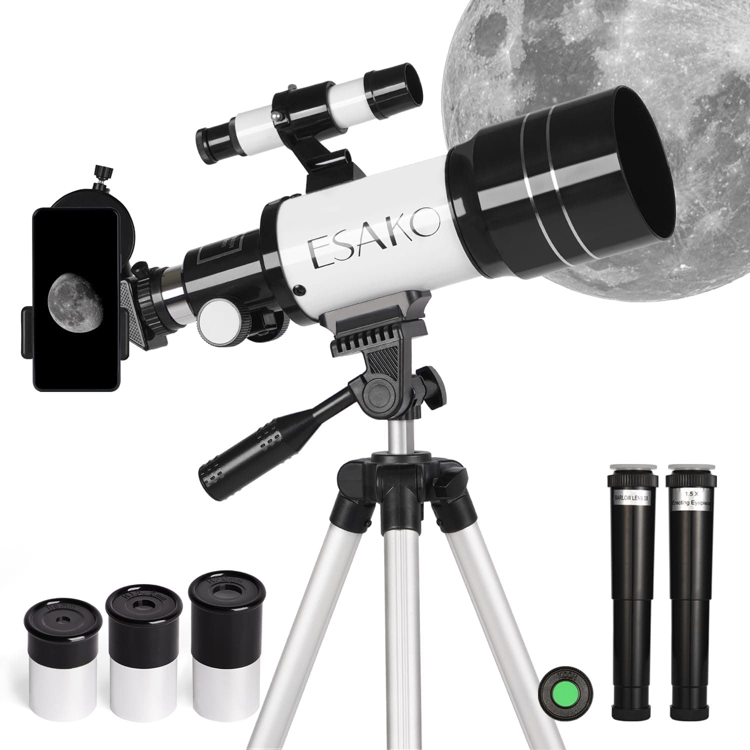 🔭🌌 ESACO Teleskop für Kinder & Einsteiger | 70mm Blende | Astronomisches Linsenteleskop
