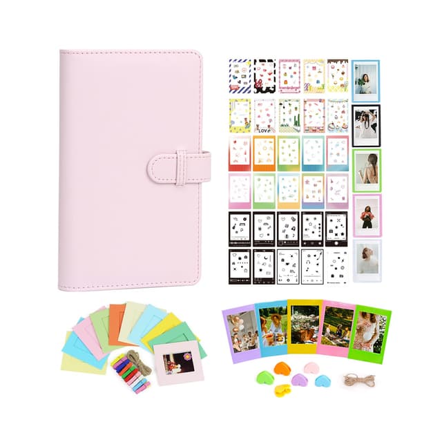 📸 Aisnyho Sofortbild-Film-Zubehör-Set für Instax Mini LiPlay 12 11 9 8+ 8 evo 99 SE 40 90 70 50S 26 25 7S Kamera, inkl. Album/Filmaufkleber/Mini-Rahmen/bunter Clip, Rosa - Blossom Pink, Casual 🌸