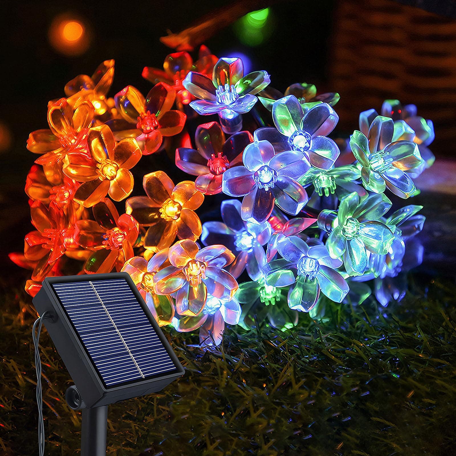 Ninonly Solar Lichterkette Aussen, 14m 120 LED Kirschblüten Lichterkette Gartendeko 🌸