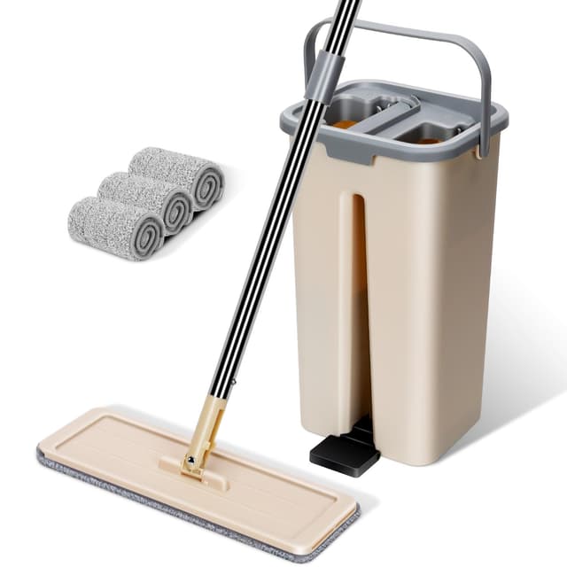 Masthome Wischmopp Set mit Eimer, 2 in 1 Putzeimer mit Wischmop 🧹🪣