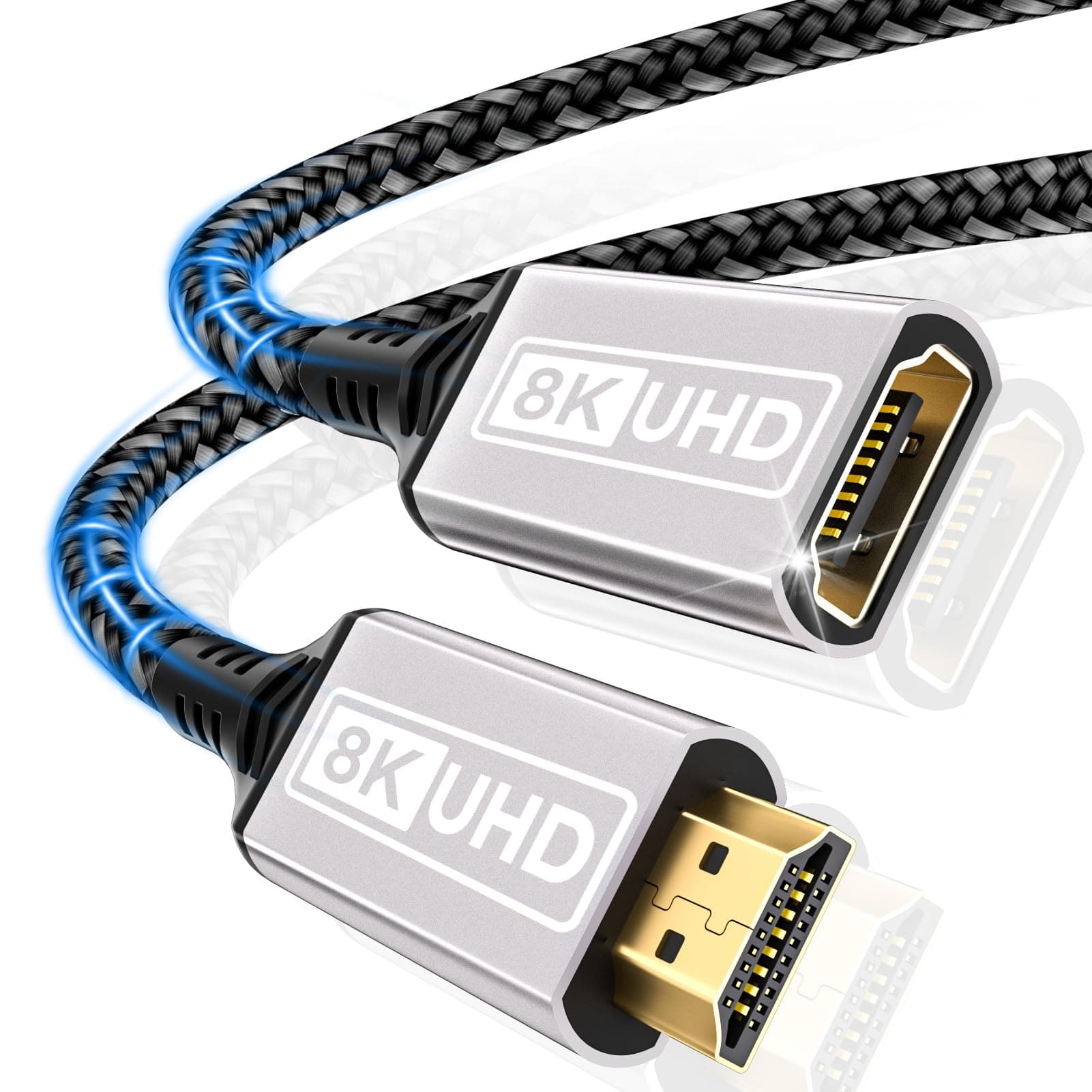 🔌 HDMI Verlängerungskabel 0.5M 8K 60HZ 4K 120HZ 144HZ HDMI 2.1 Stecker auf Buchse 🌟