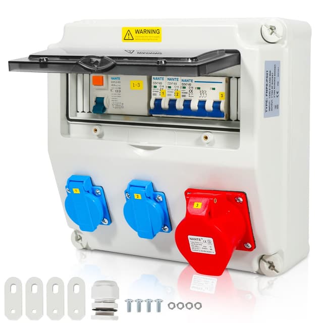 🔌🔋 Herrselsam Wandverteiler 1X16A 2x230V MIT LS+FI 🛠️