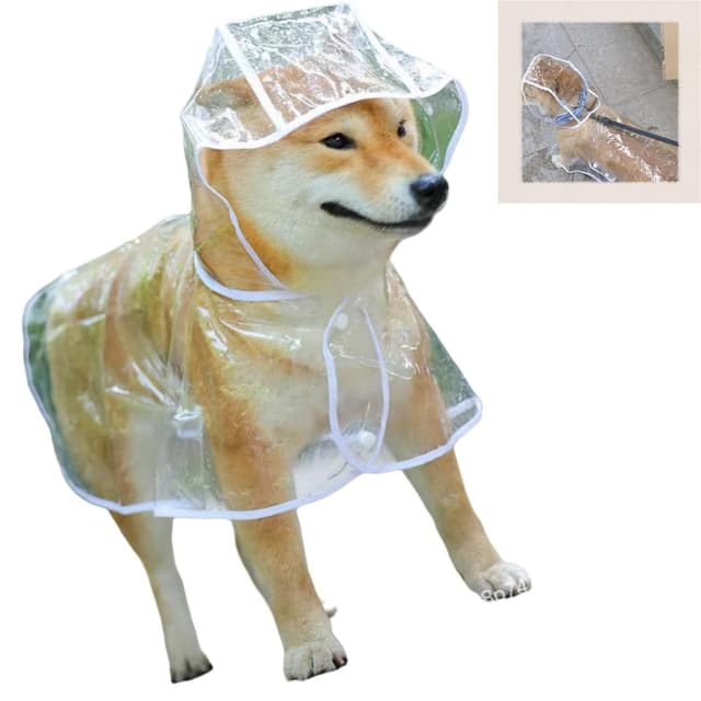 🐶🌧️ Transparenter PVC Hunderegenmantel - Regenjacke Hund mit Kapuze