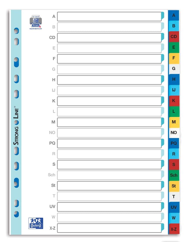 📚 Oxford Kunststoff-Register A4, Strong-Line, A-Z, 21-teilig, mit Deckblatt 📘🔤