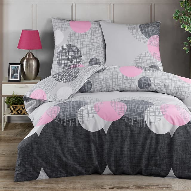 Angebot: Buymax® Bettwäsche 155x220%100 Baumwolle 2-Teilig Bettbezug - Bettwäsche-Sets 155 x 220cm Jadore Pink 🛏️