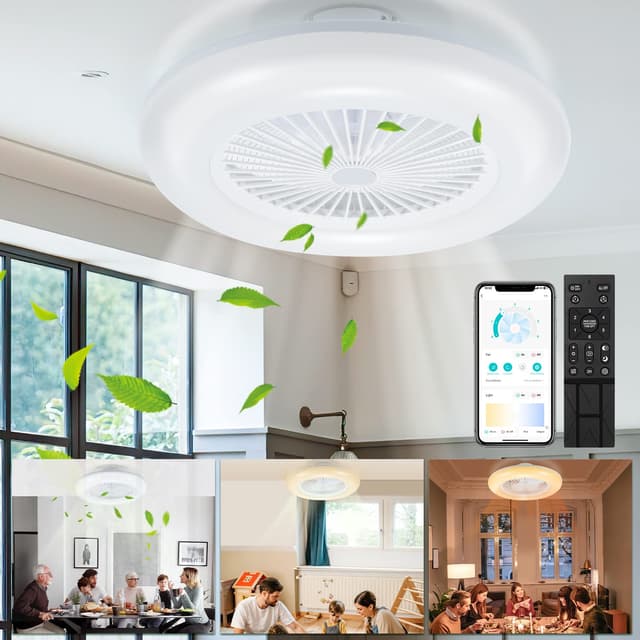 Daromigo Deckenventilator Mit Beleuchtung, 80W LED Stufenloses Dimmen Ventilator 🏡