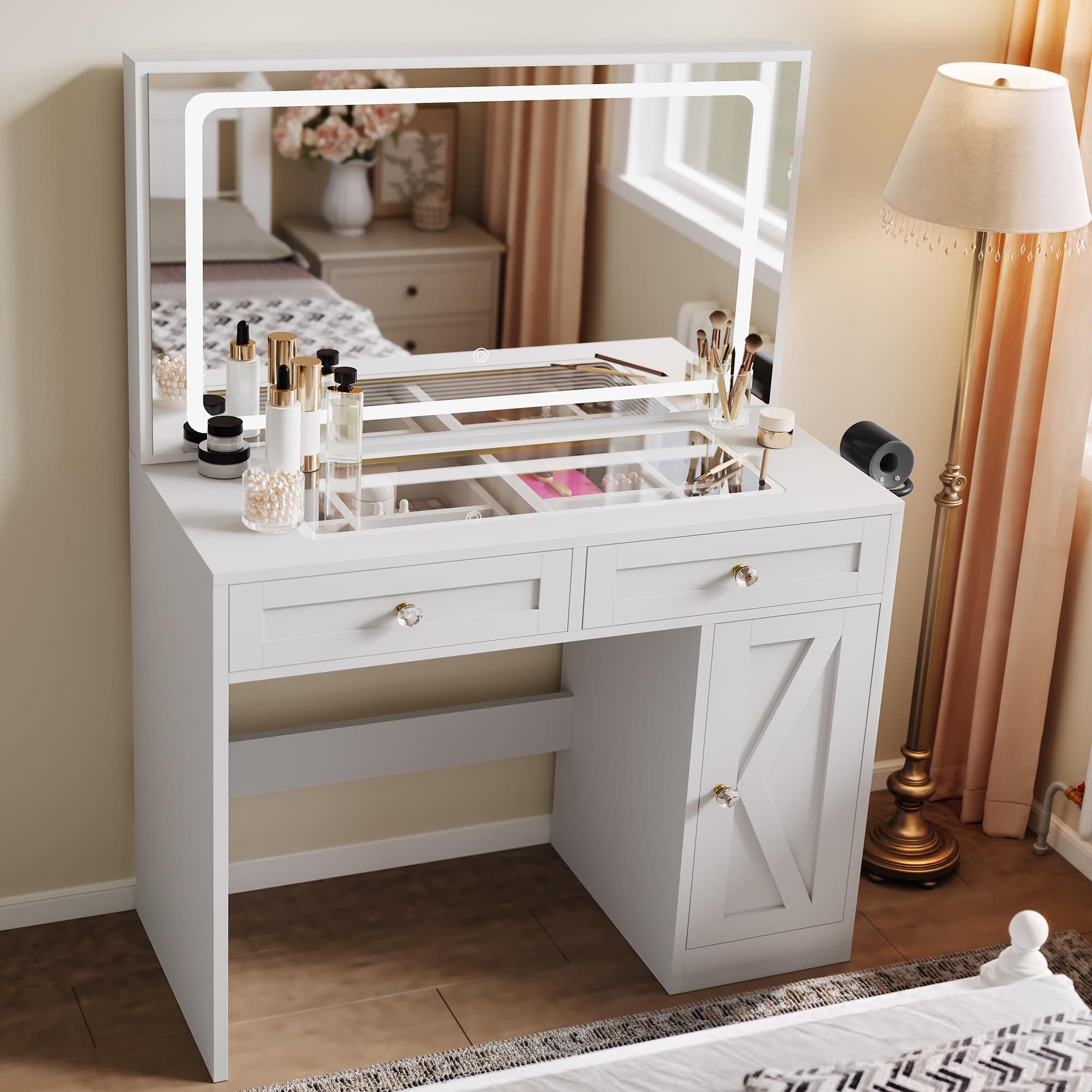 YITAHOME Schminktisch mit LED-Beleuchtung und Steckdosen 🌟