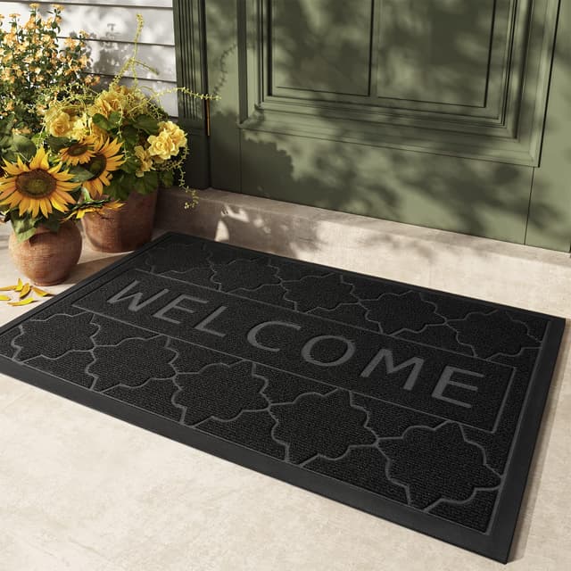 🌟 Color G Willkommen Fußmatte Außen 60x90cm Schwarz Grau - 35.99€