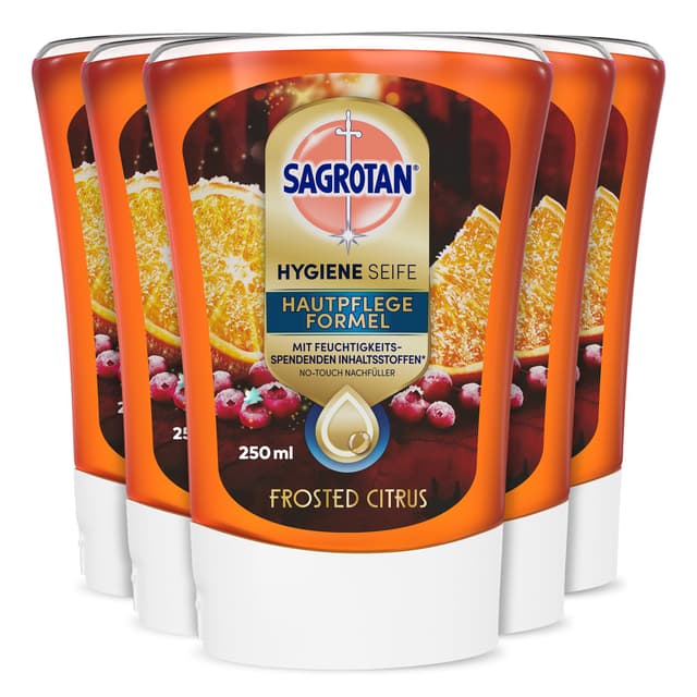 Angebot: Sagrotan Hygiene Seife Hautpflege Formel, Frosted Citrus, Limitierte Edition, 5x250ml 🍉🥒