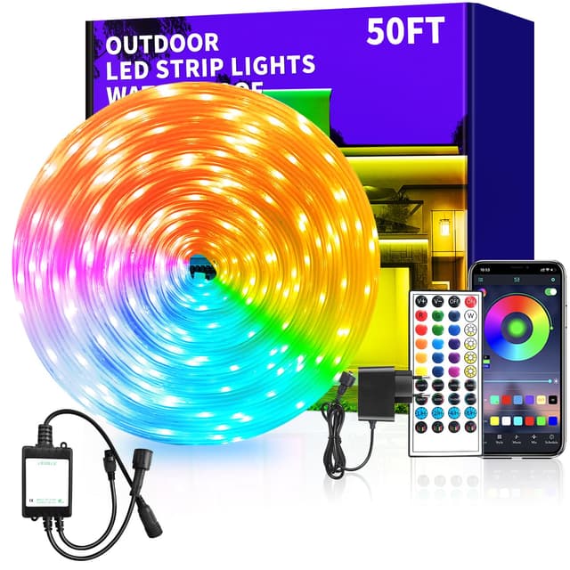 🌟 Vimeepro 15M Outdoor Led Strip Lichter IP68 - Musiksync & Fernbedienung 🎶