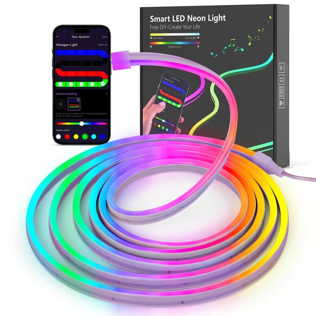 🌈 Kangtaixin Neon LED Strip 3m: Flexibler RGB LED Streifen mit Musik Sync und App-Steuerung!