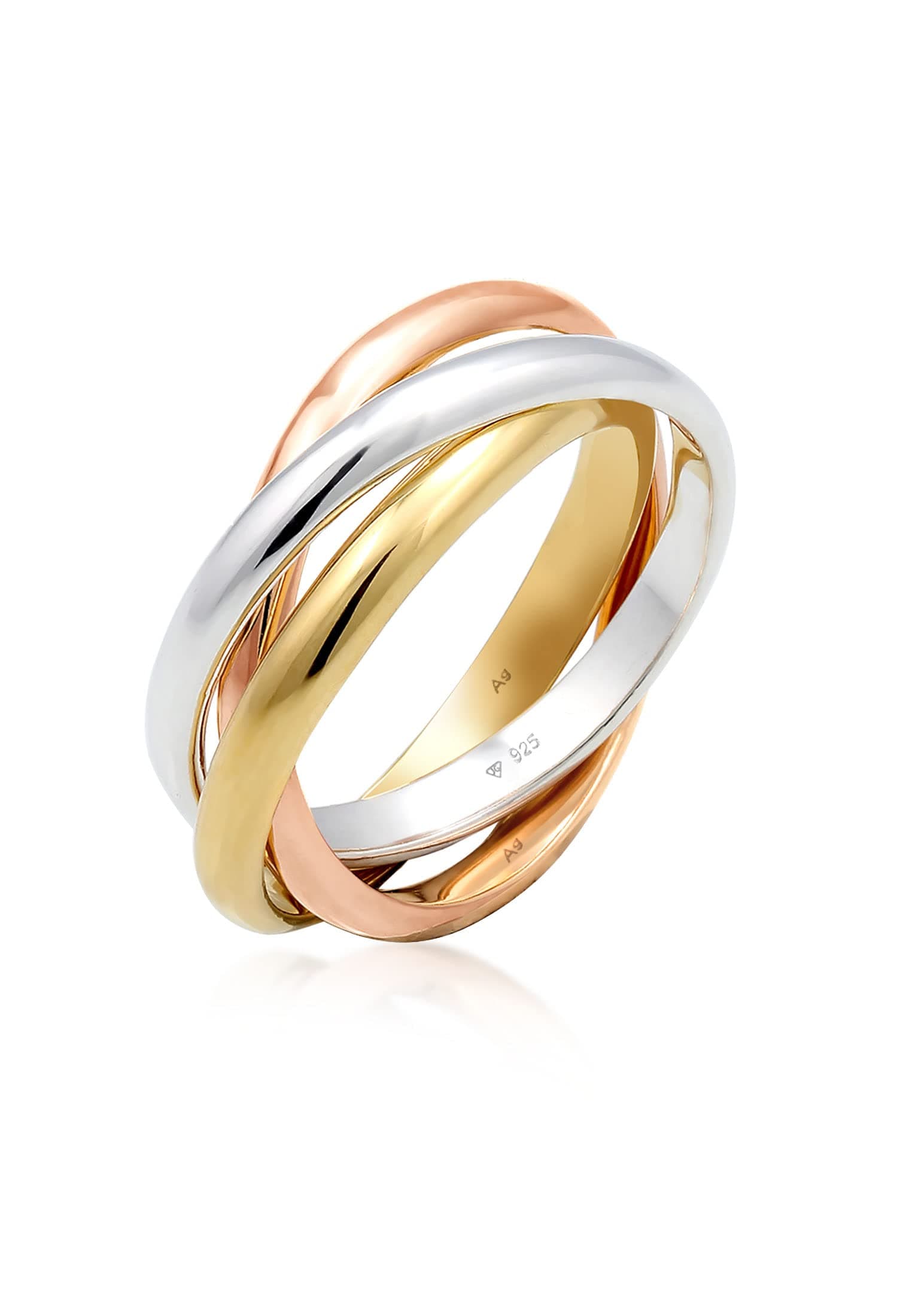 🌟 Elli Damen Ring Wickelring Trio Basic Blogger Trend in 925 Sterling Silber 58 🌟