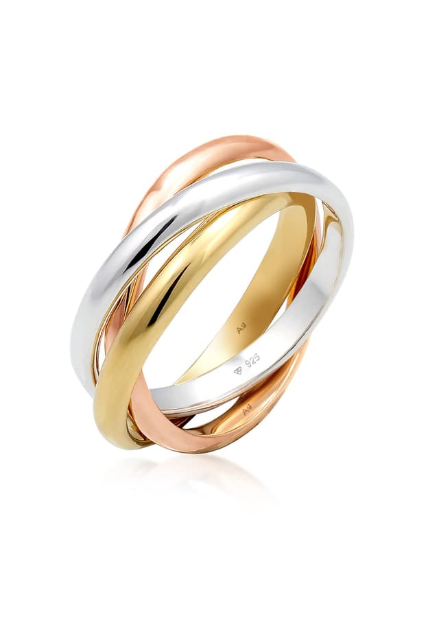 🌟 Elli Damen Ring Wickelring Trio Basic Blogger Trend in 925 Sterling Silber 58 🌟