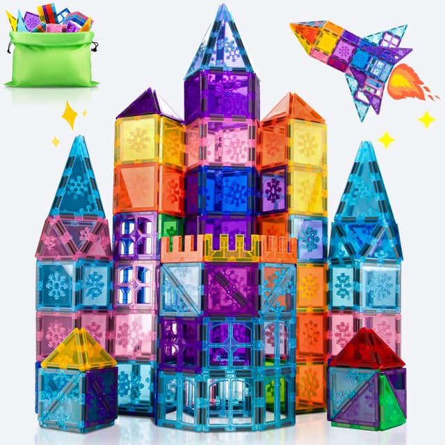 Xekel Magnetische Bausteine 100 Teile 🧩 - 3D Magnetbausteine STEM & Montessori Magnetspiel mit Starker Magnetkraft