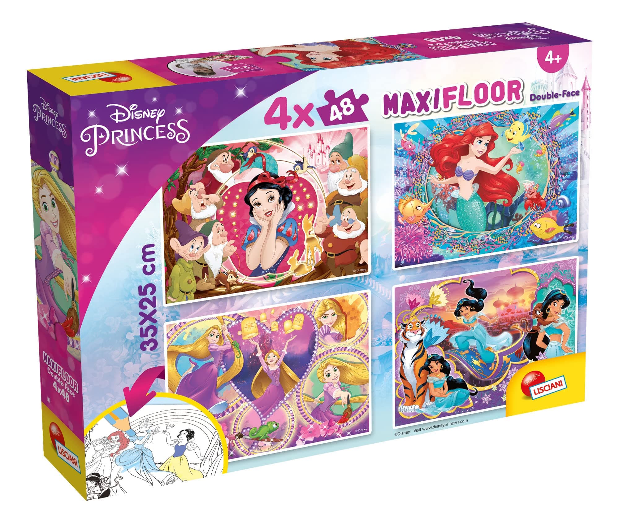Lisciani - DISNEY - 4 Puzzles für Kinder ab 3 Jahren 🧩👑