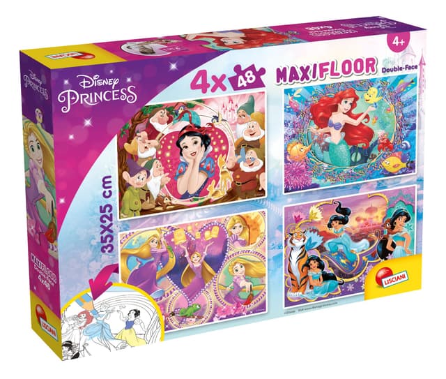Lisciani - DISNEY - 4 Puzzles für Kinder ab 3 Jahren 🧩👑