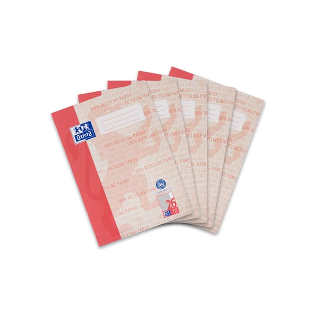 📚 Oxford Schulheft A4 Recycling, 16 Blatt, Lineatur 26, kariert, 5 Stück Angebot! 🌿