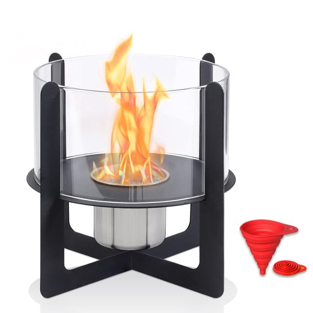 BRIAN & DANY Tragbarer Bio Ethanol Kamin Tischkamin Tischfeuer, Schwarz 22 x 22 x 19.5 cm 🔥🔥🔥