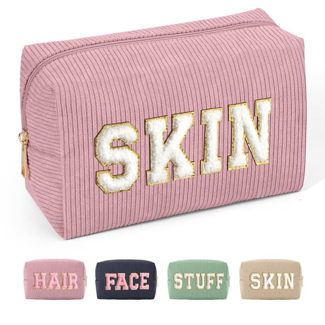 🌸 MAGEFY Chenille Letter Kleine Make up Tasche Cord Kosmetiktasche 🛍️