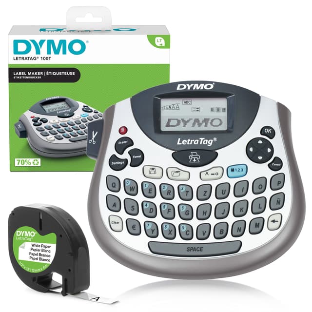 🏷️ YMO LetraTag LT-100T Beschriftungsgerät | Tragbares Etikettiergerät mit QWERTZ Tastatur | silber