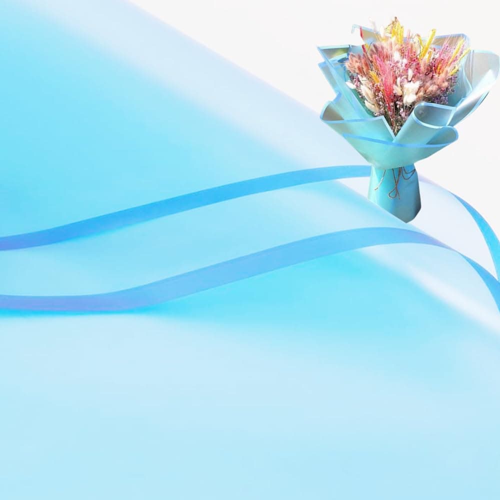 Angebot: 20 Stück hellblaue Bordüre, Blumen-Geschenkpapier 🌸🎁